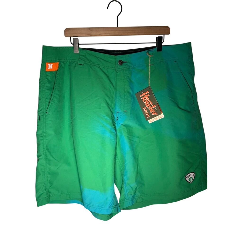 NWT HOWLER BROTHERS Horizon Hybrid Shorts in Augusta Green summer swim trunks 40